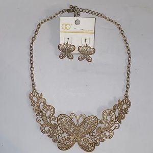 Fashion Jewelry Butterfly necklace and earrings